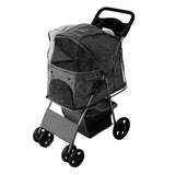 Pet Stroller with Rain Cover – Grey - Like New