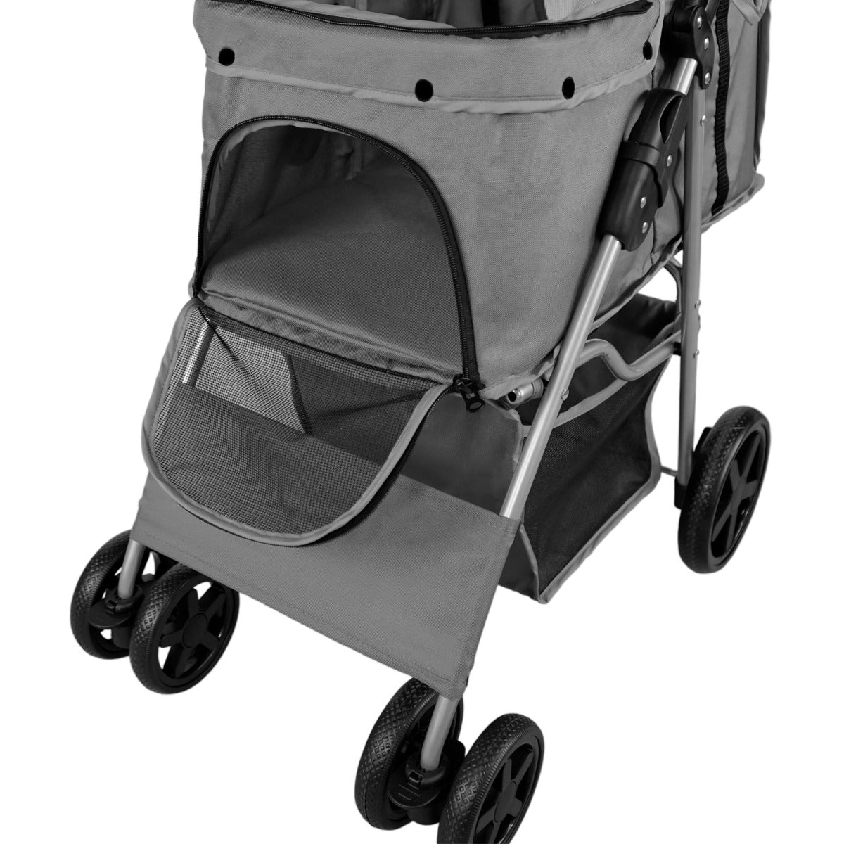 Pet Stroller with Rain Cover – Grey - Like New