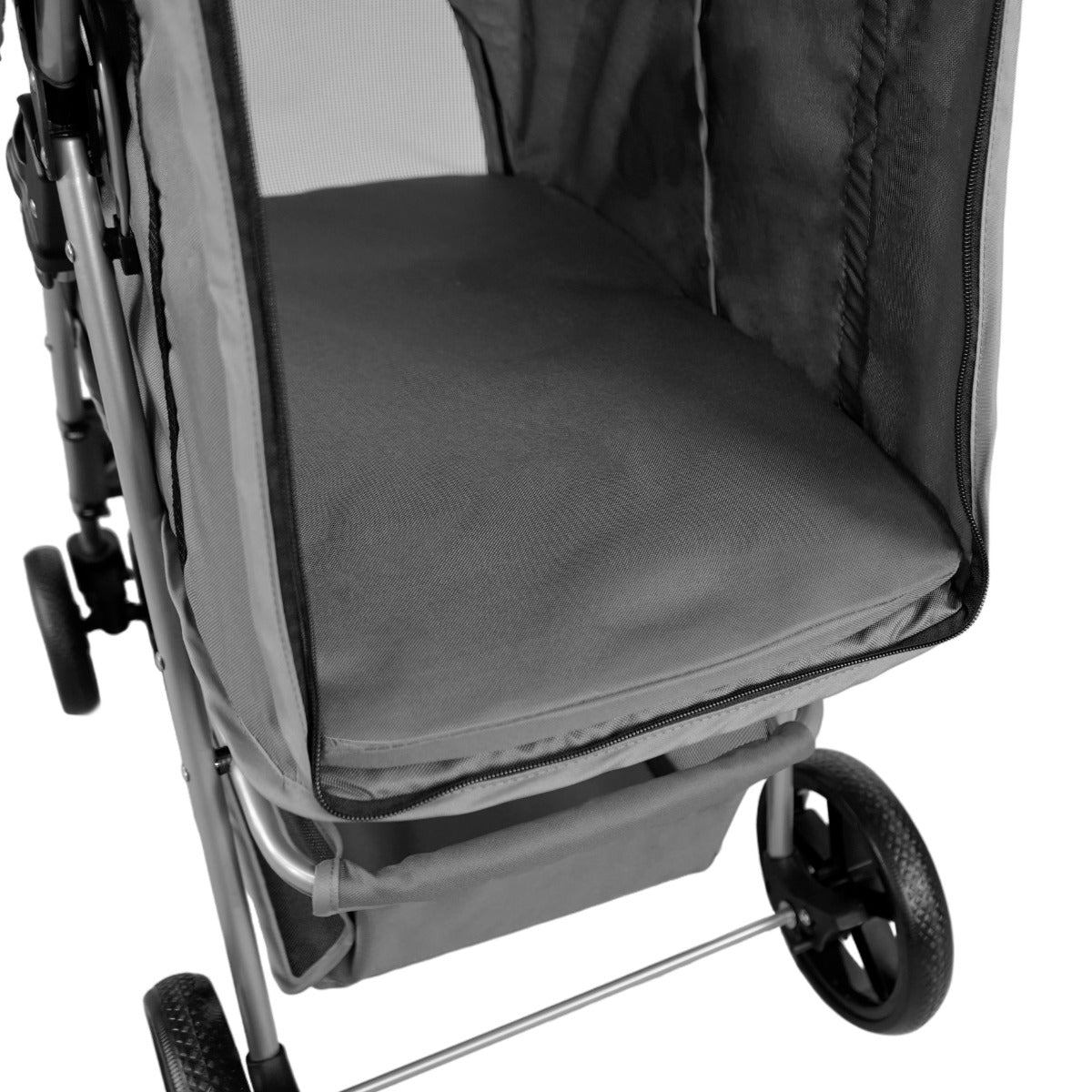 Pet Stroller with Rain Cover – Grey - Used - Very Good