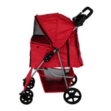 Pet Stroller with Rain Cover – Red - Like New