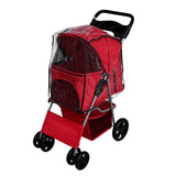 Pet Stroller with Rain Cover – Red - Like New