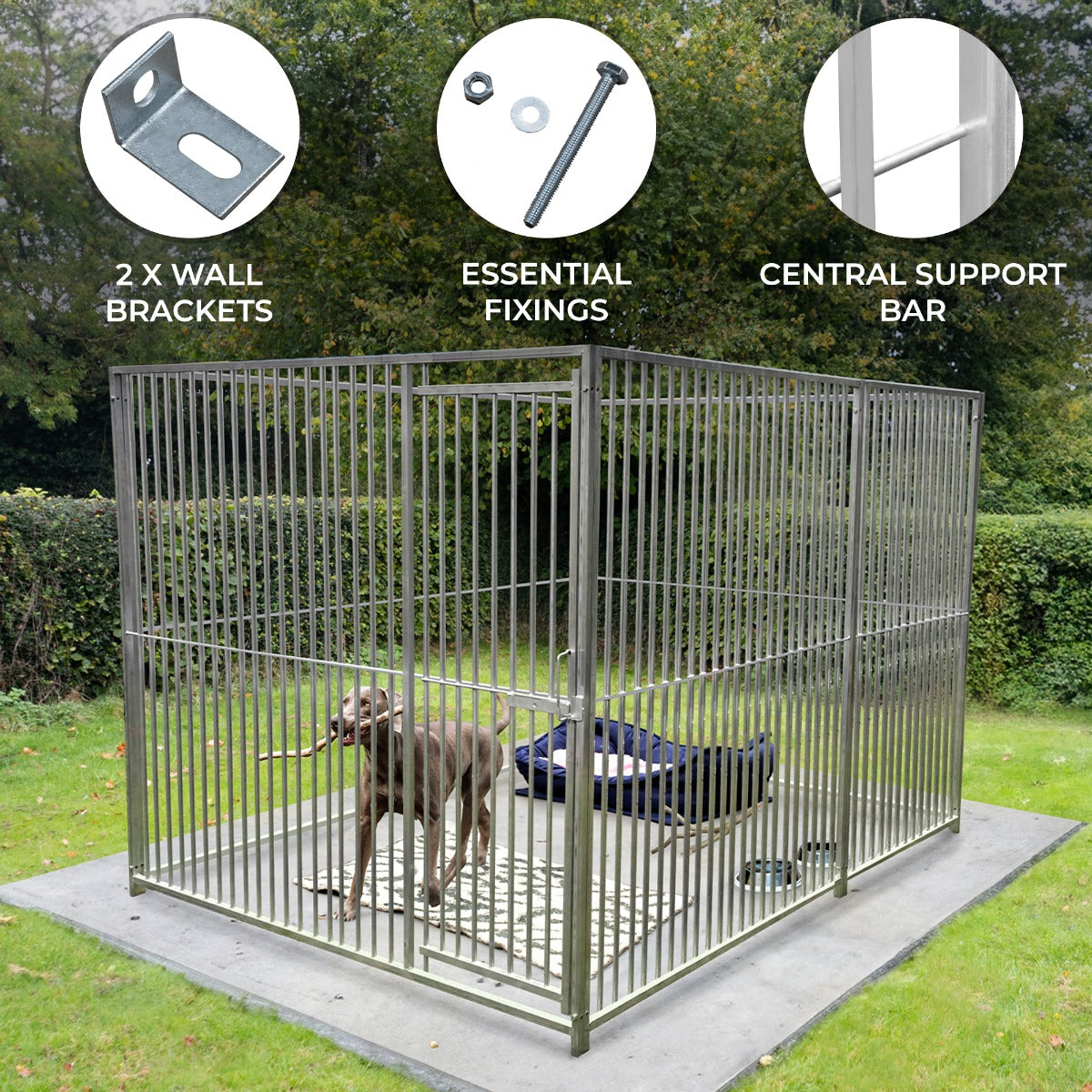 2m Dog Run Panel - 8cm Bar Spacing - Like New