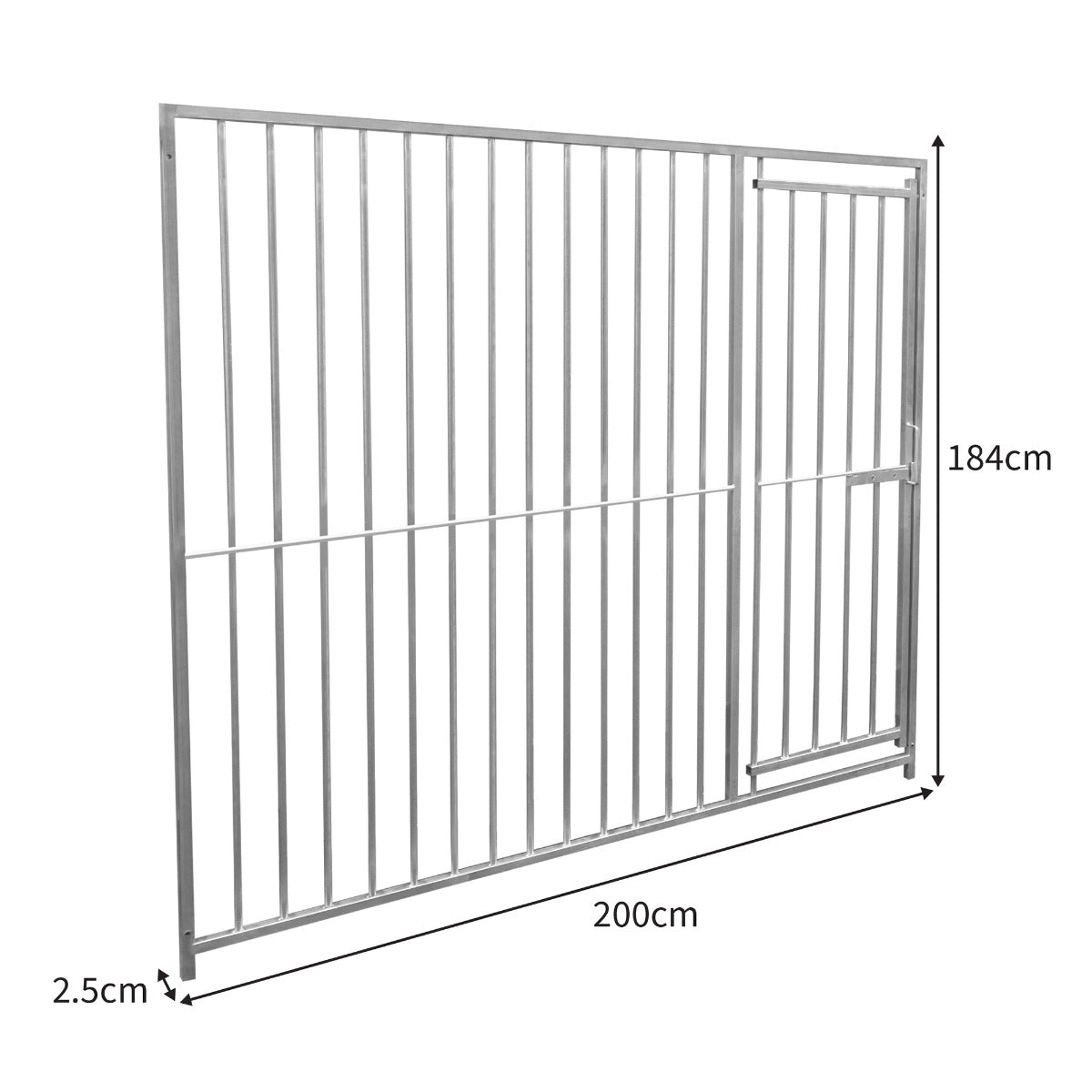 2m Dog Run Panel With Door – 8cm Bar Spacing - Used - Very Good