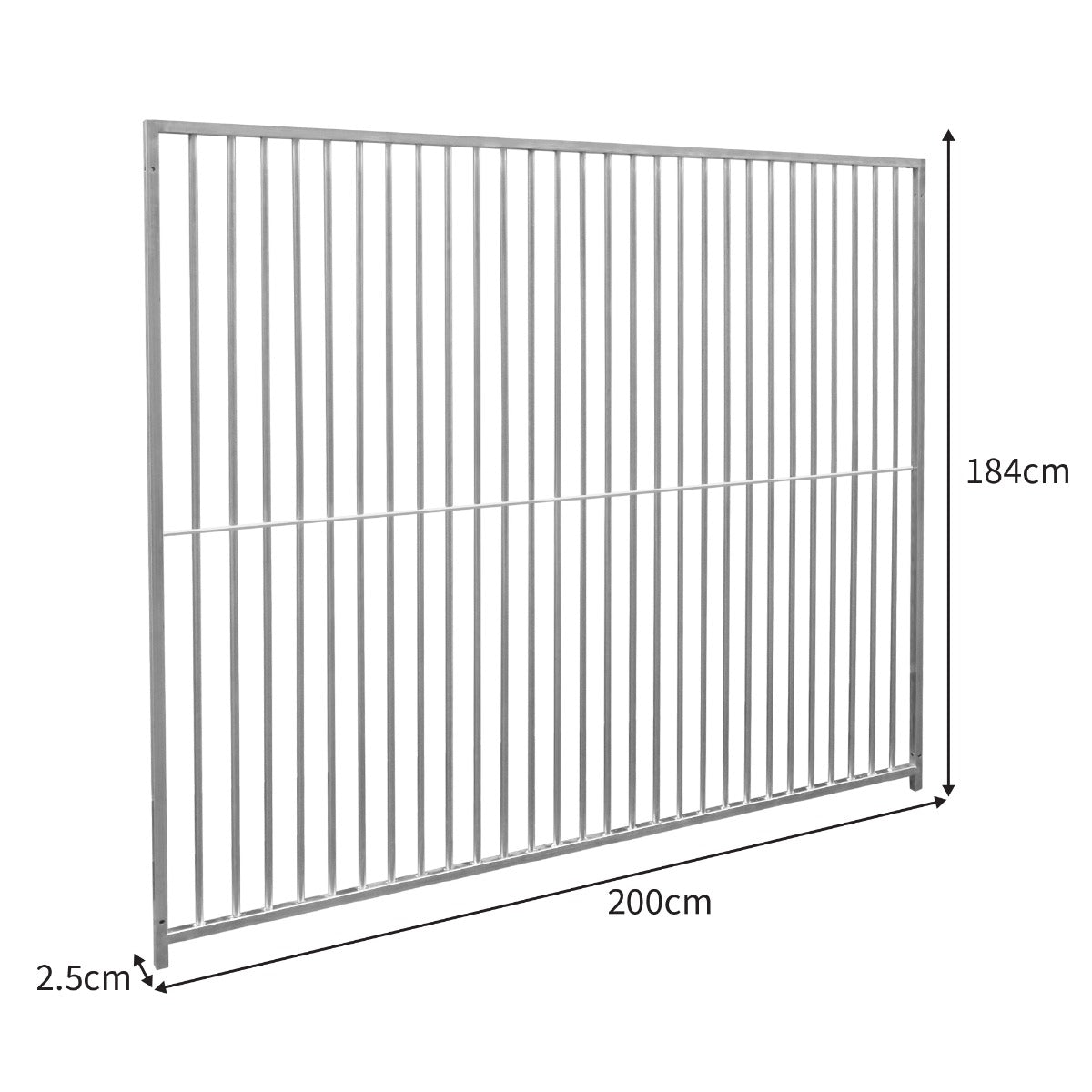 2m Dog Run Panel – 5cm Bar Spacing - Used - Acceptable