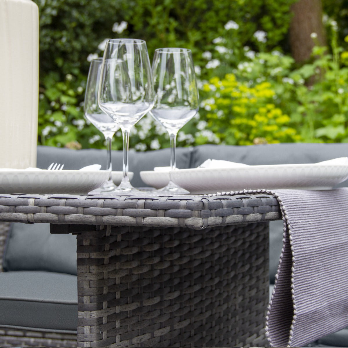 Rattan Corner Set - Grey - Used - Good