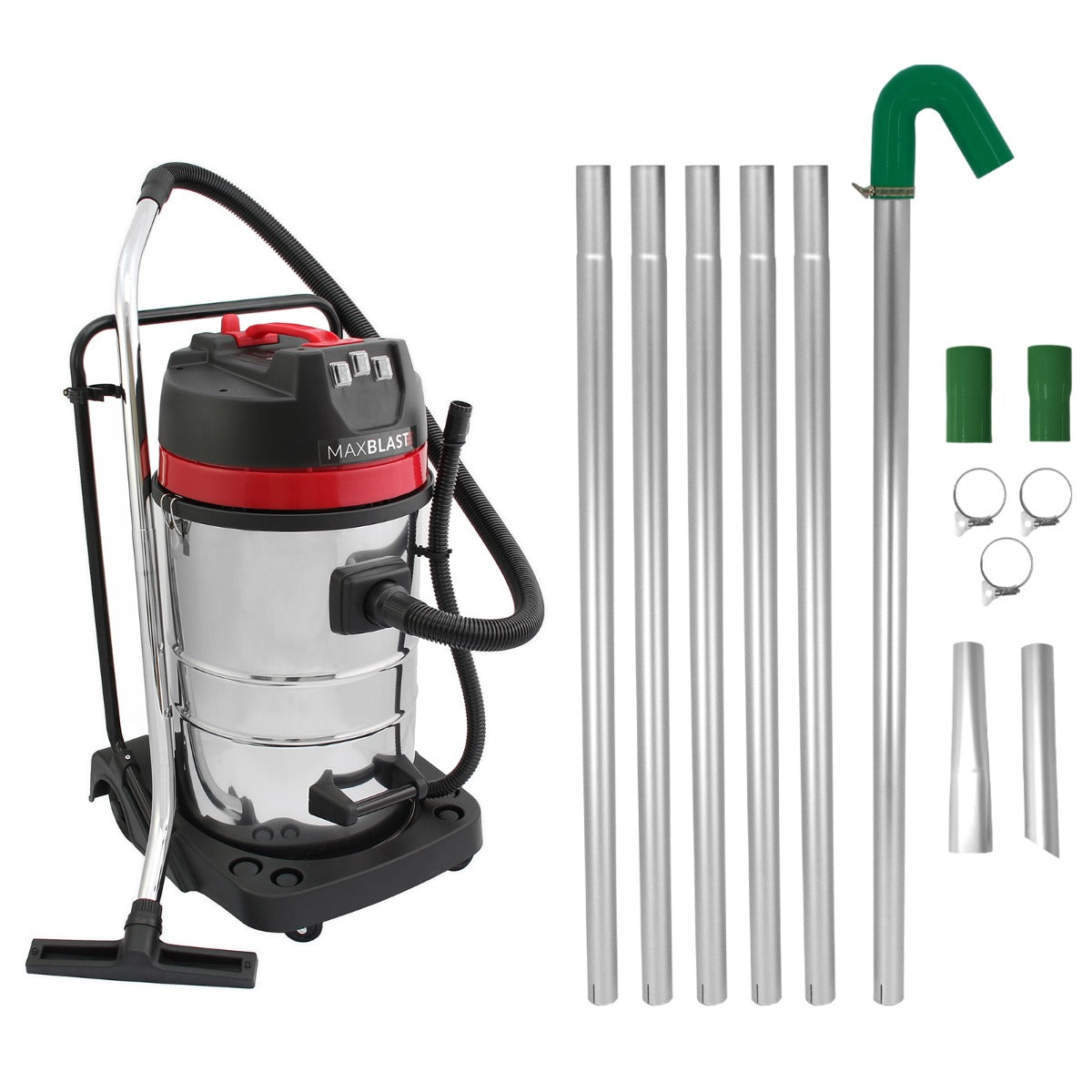 Maxblast Gutter Vacuum Poles & 80L Wet & Dry Vacuum - Used - Good