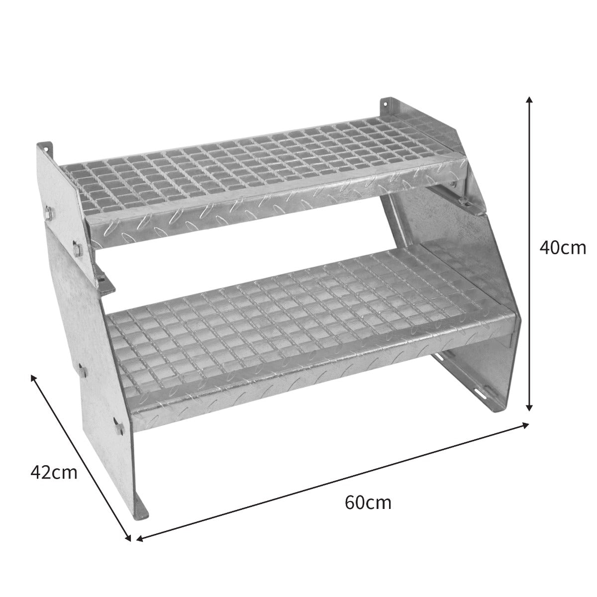 Adjustable 2 Section Galvanised Staircase - 600mm Wide - Used - Acceptable