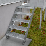 Adjustable 2 Section Galvanised Staircase - 600mm Wide - Used - Acceptable