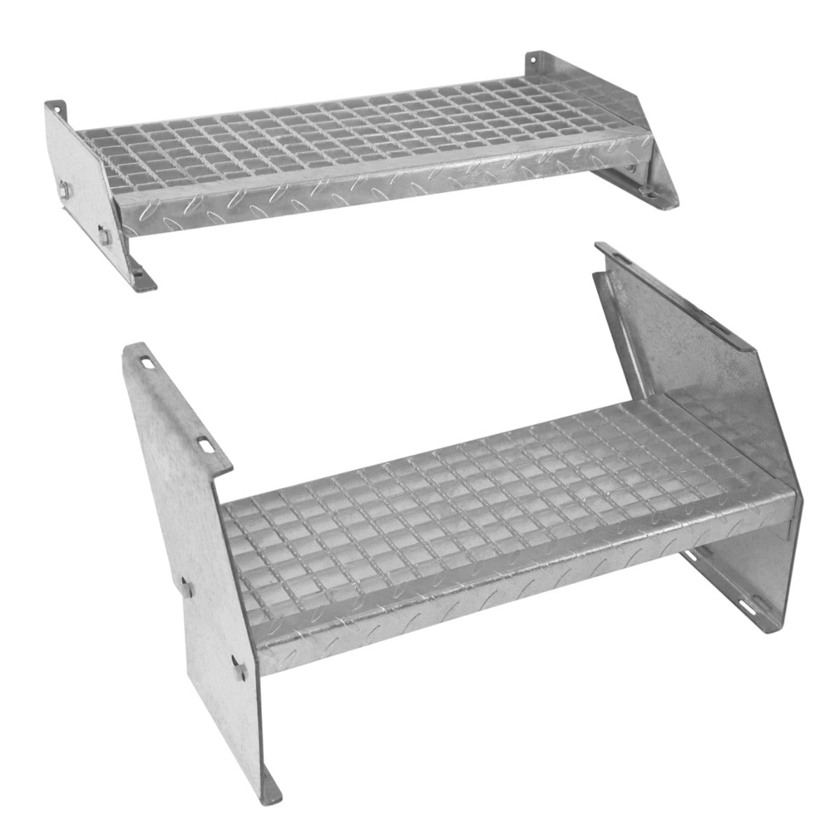 Adjustable 2 Section Galvanised Staircase - 600mm Wide - Used - Very Good