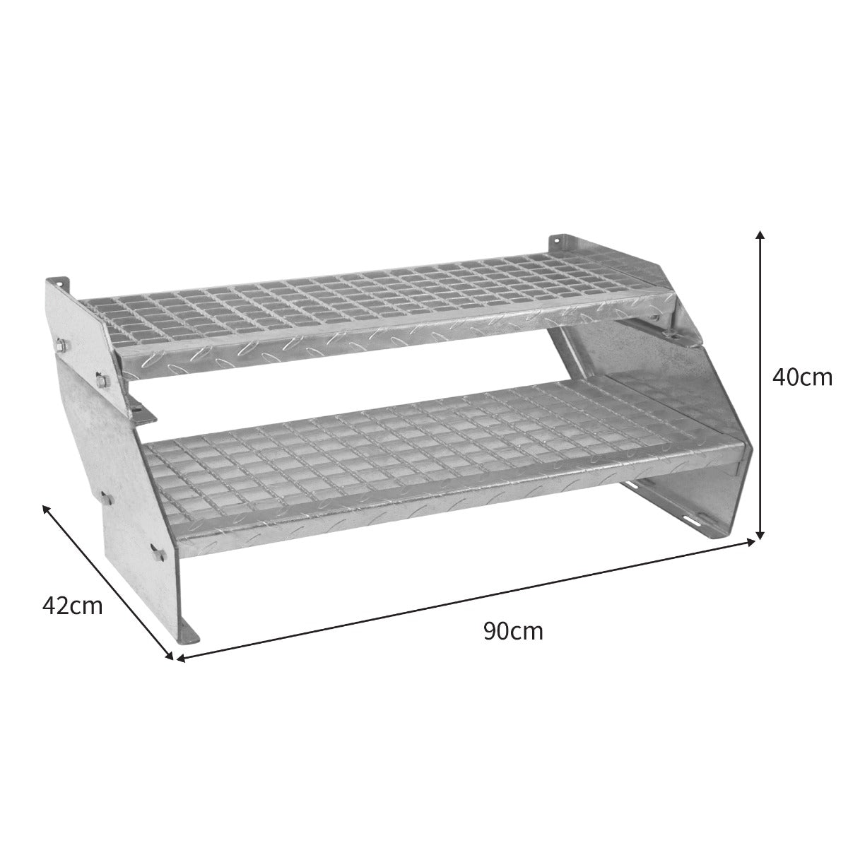 Adjustable 2 Section Galvanised Staircase - 900mm Wide - Like New