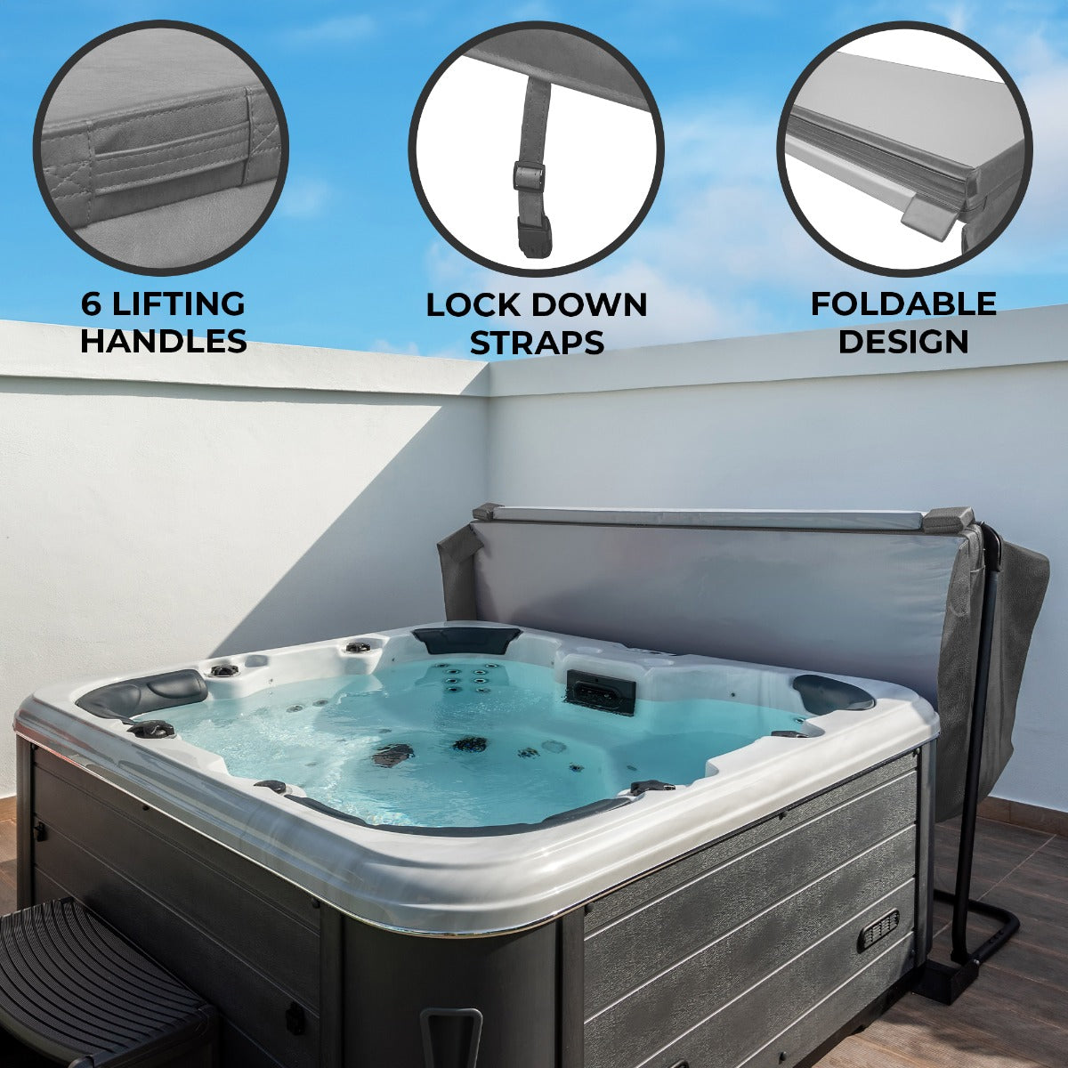 2.2m Hot Tub Spa Cover - Grey - Used - Very Good