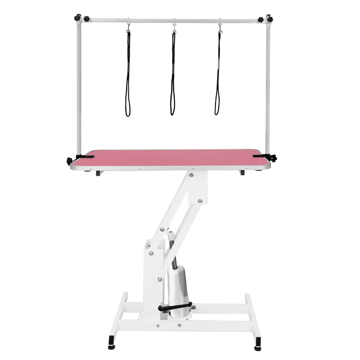 White Hydraulic Grooming Table - Pink Table Top - Used - Good