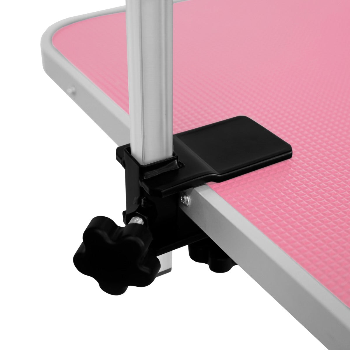White Hydraulic Grooming Table - Pink Table Top - Used - Acceptable
