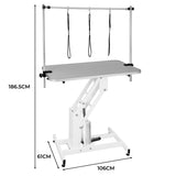 White Hydraulic Grooming Table - Grey Table Top - Used - Very Good