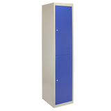 3 x Metal Storage Lockers - Two Doors, Blue - Flatpack - Like New