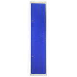 3 x Metal Storage Lockers - Two Doors, Blue - Flatpack - Like New