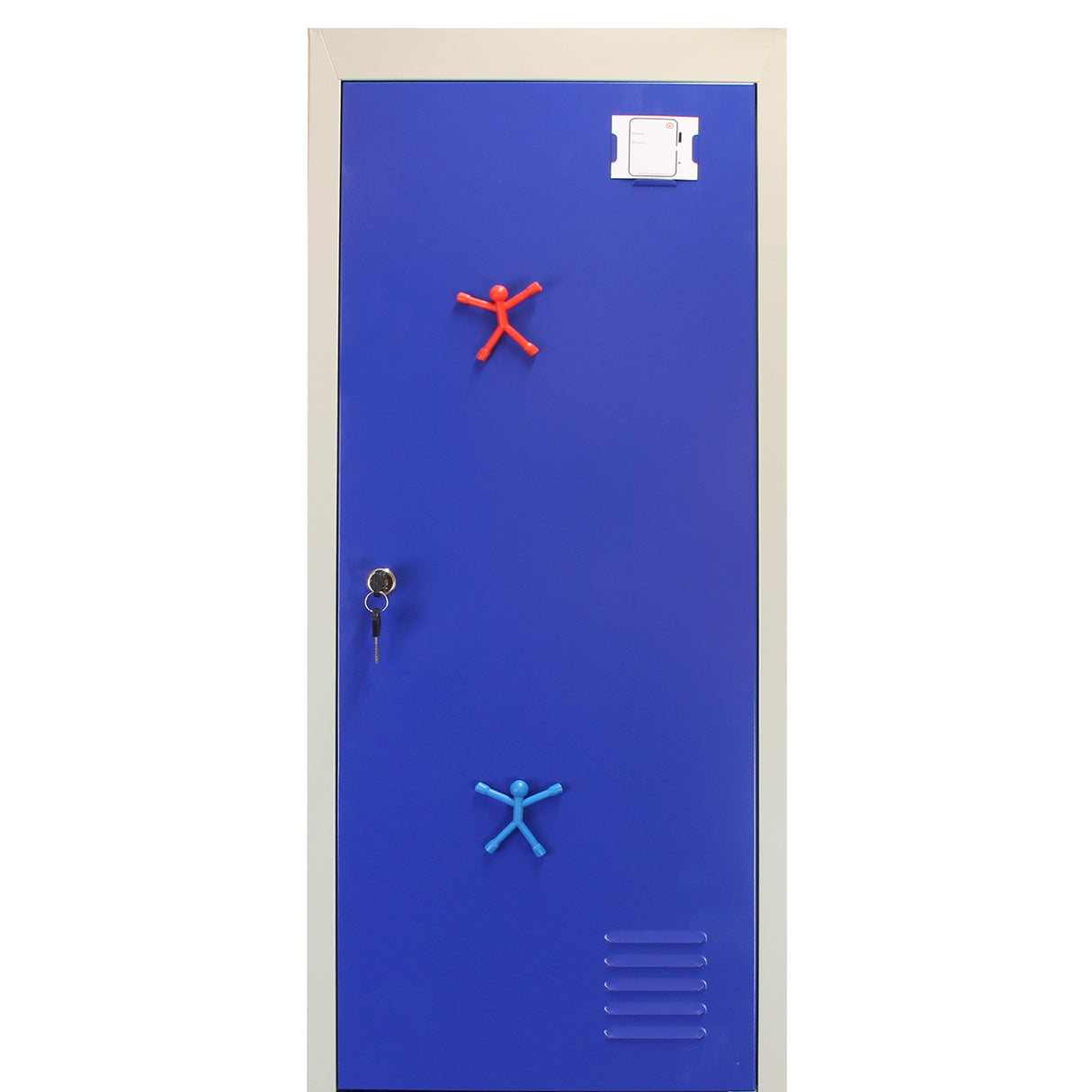 3 x Metal Storage Lockers - Two Doors, Blue - Flatpack - Like New