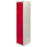 3 x Metal Storage Lockers - Two Doors, Red - Flatpack - Like New