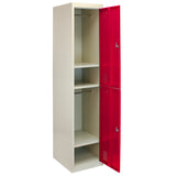 3 x Metal Storage Lockers - Two Doors, Red - Flatpack - Like New
