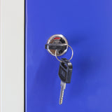3 x Metal Storage Lockers - Three Doors, Blue - Flatpack - Used - Acceptable