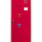 3 x Metal Storage Lockers - Three Doors, Red - Flatpack - Used - Acceptable