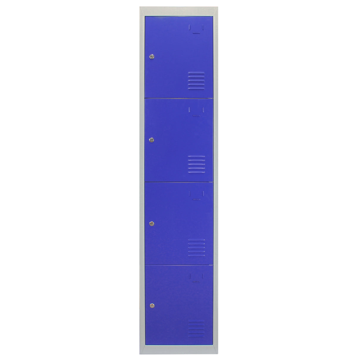 3 x Metal Storage Lockers - Four Doors, Blue - Flatpack - Like New