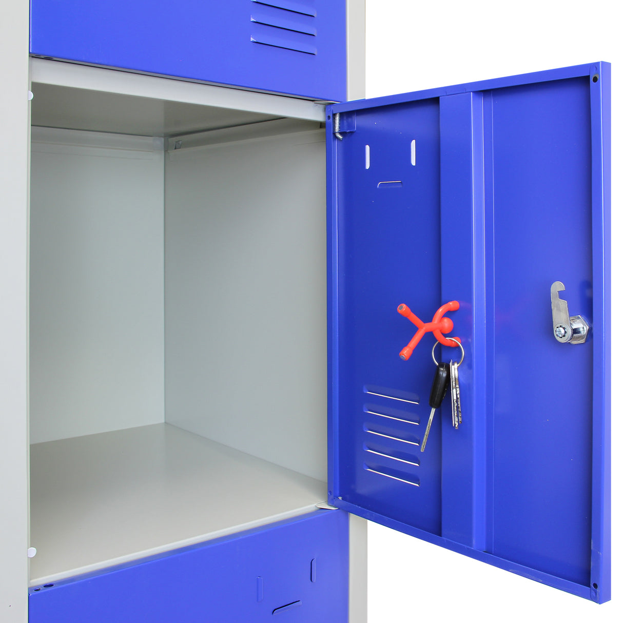 3 x Metal Storage Lockers - Four Doors, Blue - Flatpack - Used - Good