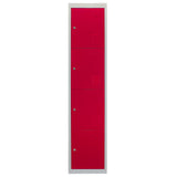 Metal Storage Lockers - Four Doors, Flatpacked, Red - Used - Acceptable
