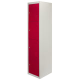 Metal Storage Lockers - Four Doors, Flatpacked, Red - Used - Acceptable
