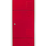 Metal Storage Lockers - Four Doors, Flatpacked, Red - Used - Acceptable