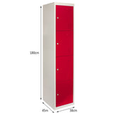 Metal Storage Lockers - Four Doors, Flatpacked, Red - Used - Acceptable