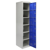 3 x Metal Storage Lockers - Six Doors, Blue - Flatpack - Like New