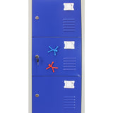 3 x Metal Storage Lockers - Six Doors, Blue - Flatpack - Like New