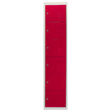 3 x Metal Storage Lockers - Six Doors, Red - Flatpack - Used - Very Good