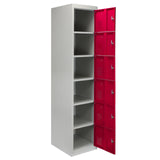 3 x Metal Storage Lockers - Six Doors, Red - Flatpack - Used - Very Good