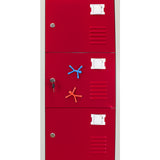 3 x Metal Storage Lockers - Six Doors, Red - Flatpack - Used - Very Good