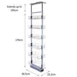 KuKoo Pull Out Soft Close Kitchen Larder – 170-195cm High - Used - Acceptable