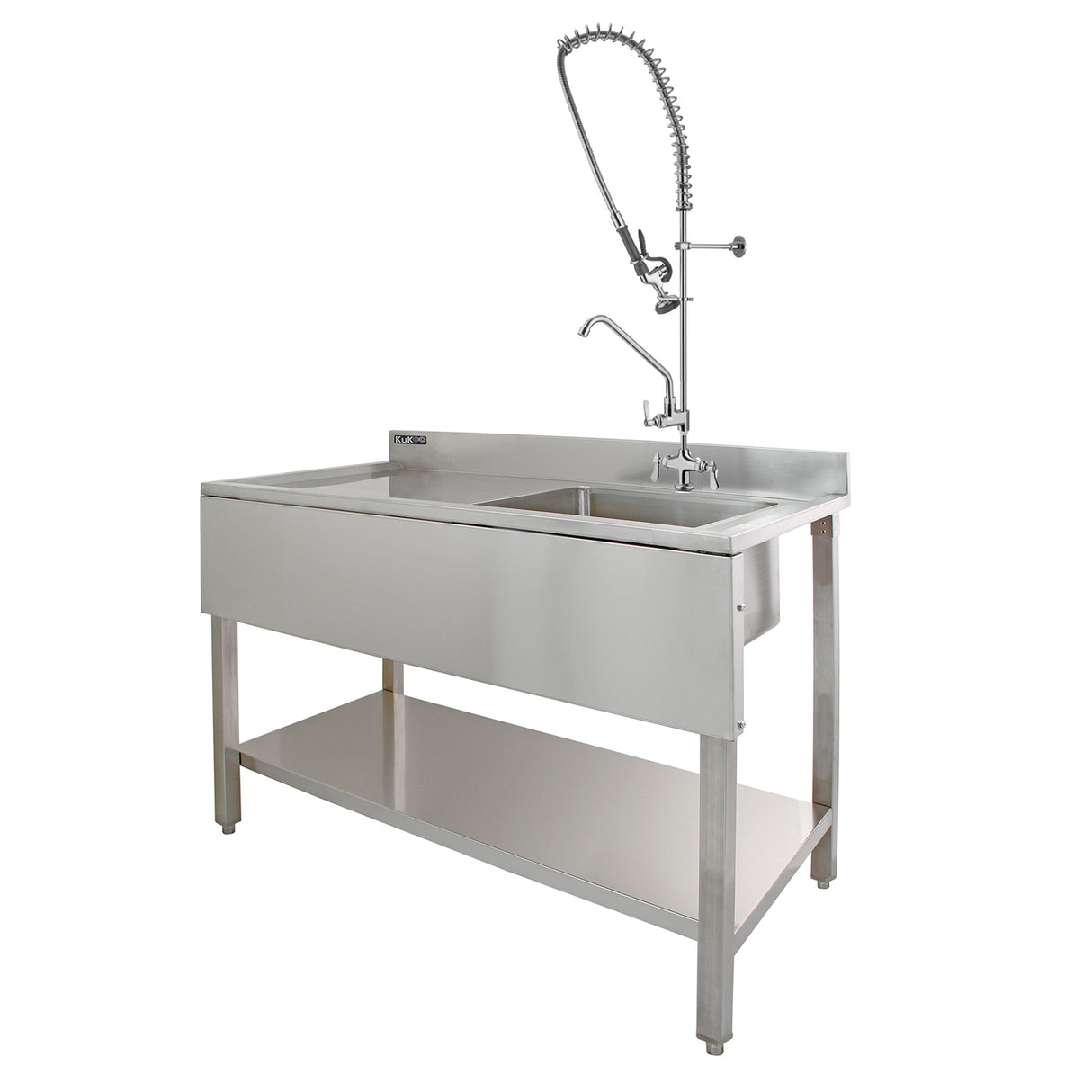 KuKoo Commercial Sink & Pre-Rinse Tap - Left Hand Drainer - Used - Acceptable