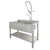 KuKoo Commercial Sink & Pre-Rinse Tap - Left Hand Drainer - Used - Good