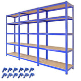 3 x T-Rax 90cm Blue Racking & Bay Connectors - Used - Very Good
