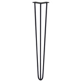 4 x 28" Hairpin Legs - 3 Prong - 10mm - Black - Like New