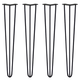 4 x 28" Hairpin Legs - 3 Prong - 10mm - Black - Like New