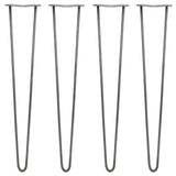 4 x 28" Hairpin Legs - 2 Prong - 10mm - Raw Steel - Used - Good