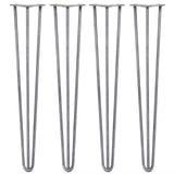4 x 28" Hairpin Legs - 3 Prong - 12mm - Raw Steel - Used - Good