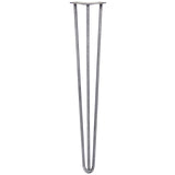 4 x 28" Hairpin Legs - 3 Prong - 12mm - Raw Steel - Used - Good