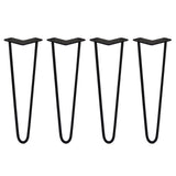 4 x 16" Hairpin Legs - 2 Prong - 10mm - Black - Like New