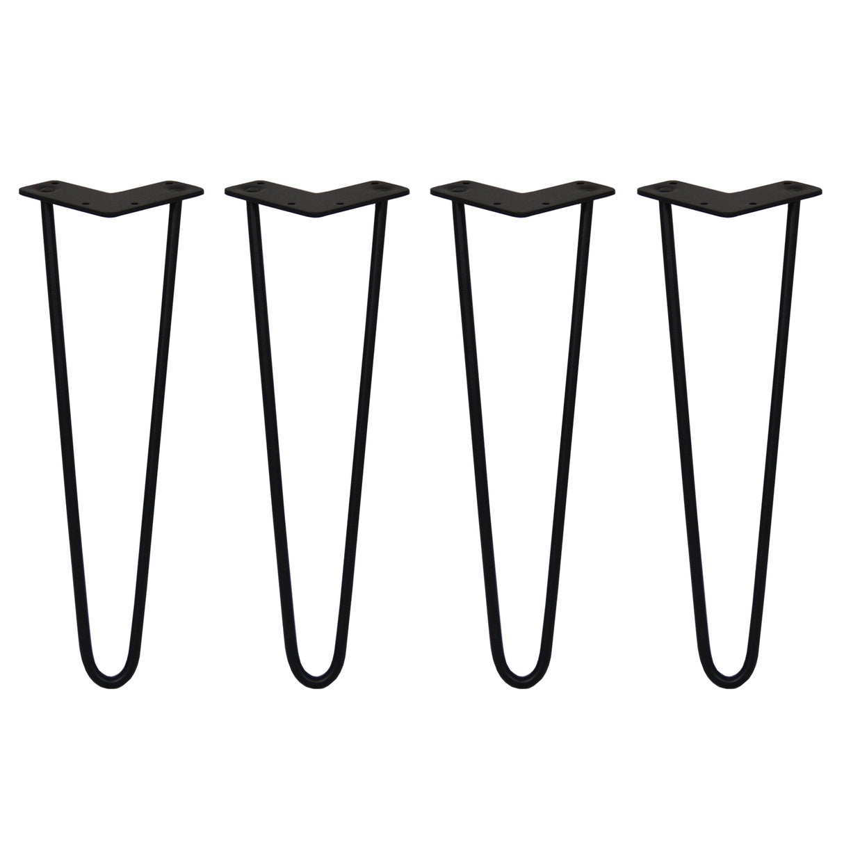 4 x 16" Hairpin Legs - 2 Prong - 10mm - Black - Used - Good