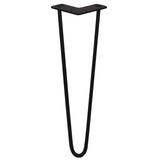 4 x 16" Hairpin Legs - 2 Prong - 10mm - Black - Like New