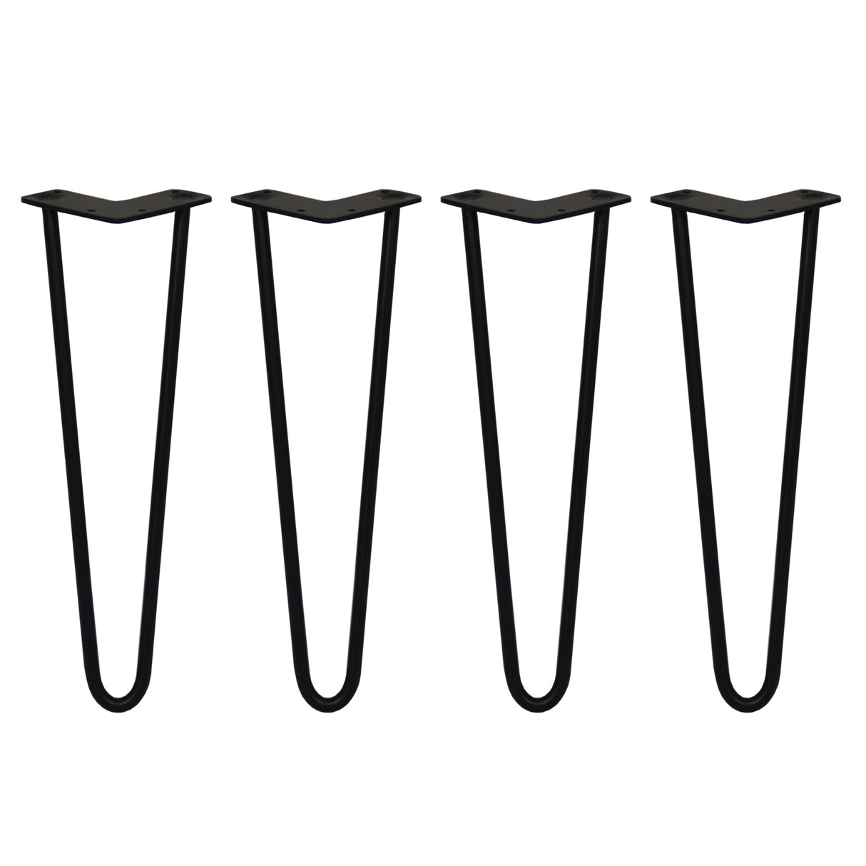 4 x 16" Hairpin Legs - 2 Prong - 12mm - Black - Used - Good