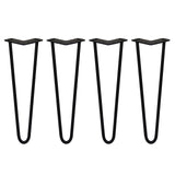 4 x 16" Hairpin Legs - 2 Prong - 12mm - Black - Used - Good